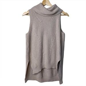 Anthropologie Beige Cowl Neck Sleeveless Sweater